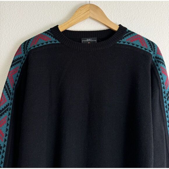 Demetre Vintage Sweater Men's Pullover Size M Wool Blend Aztec Ski Apres - Picture 3 of 10
